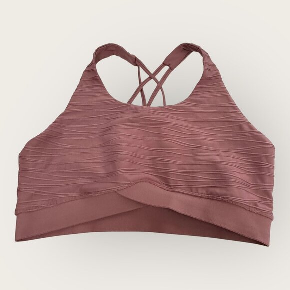 Linc Active Womens Strappy Back Textured Mauve Pink Sports Bra Size Large - Picture 1 of 3